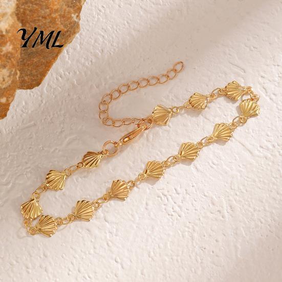 Minimalist Scallop Pendant Gold Boho Ocean Bracelet for Women, Mini Metal Comfortable Everyday Jewelry Shell Bracelet, Summer Beach Vacation,
