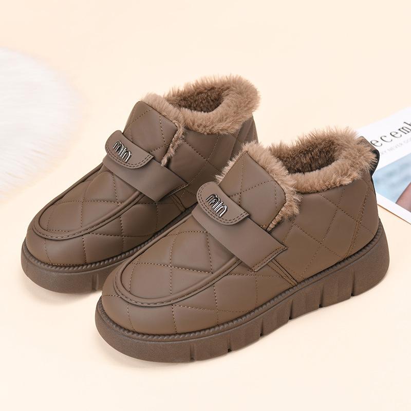 Winter new velvet thickened warm cotton boots non-slip waterproof snow boots cotton shoes women