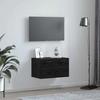 Wall Mounted Cabinet Black Oak Effect 60 X 36.5 X 35 Cm