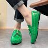Men Leather Shoes slip on fashion Serpentine Shoe Fashion Moccasins club Party Shoes Men Loafers Shoes Men big size 48