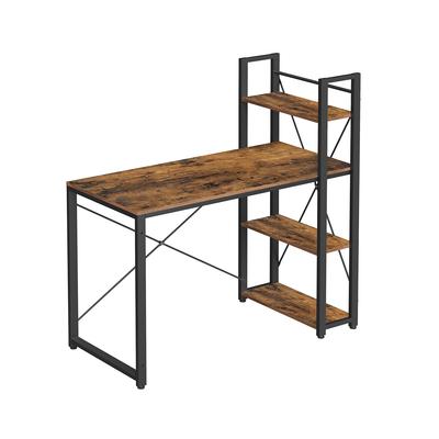 Scrivania per Computer, Scrivania da 120 cm con Mensole portaoggetti a Sinistra o Destra, Stabile, Montaggio Facile, per Ufficio Domestico, Stile Industriale