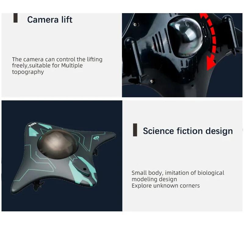 6ch Rc Boat Submarine With Camera Underwater Remote Control Wifi Fpv Remote Control Boats Radio Control Toys For Children Gifts