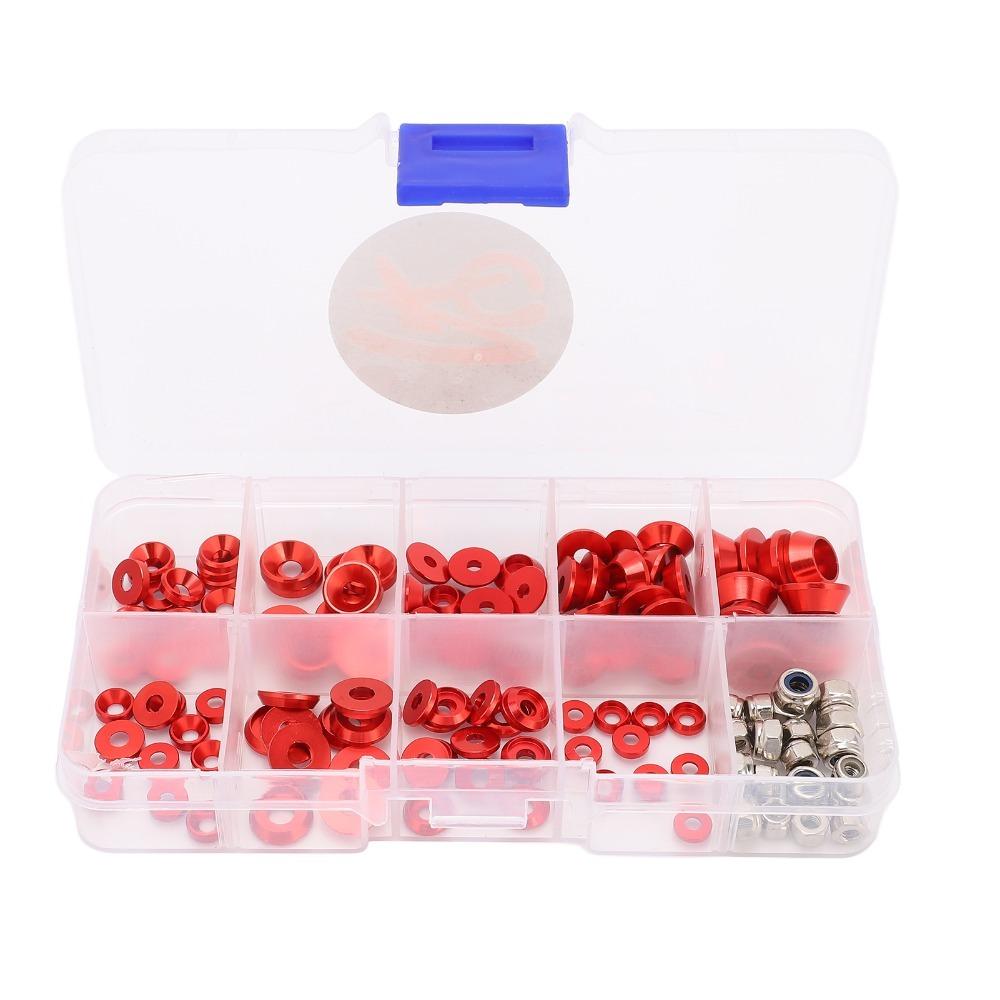 Aluminum Alloy RC Screw Washer Kit M2.5/M3/M4 Flat Washer Set Round Head Gasket  For RC Hobby