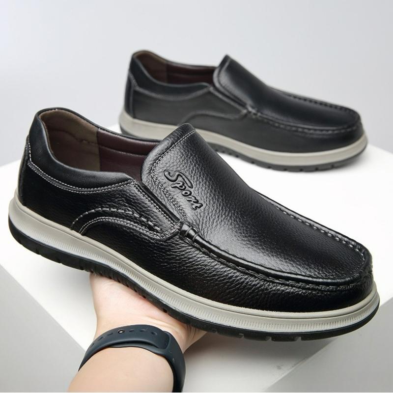 Men's Shoes Leather Casual Shoes Luxury Outdoor Male Loafers Business Formal Shoes Soft Sole Driving Shoe Handmade Slip On Flats