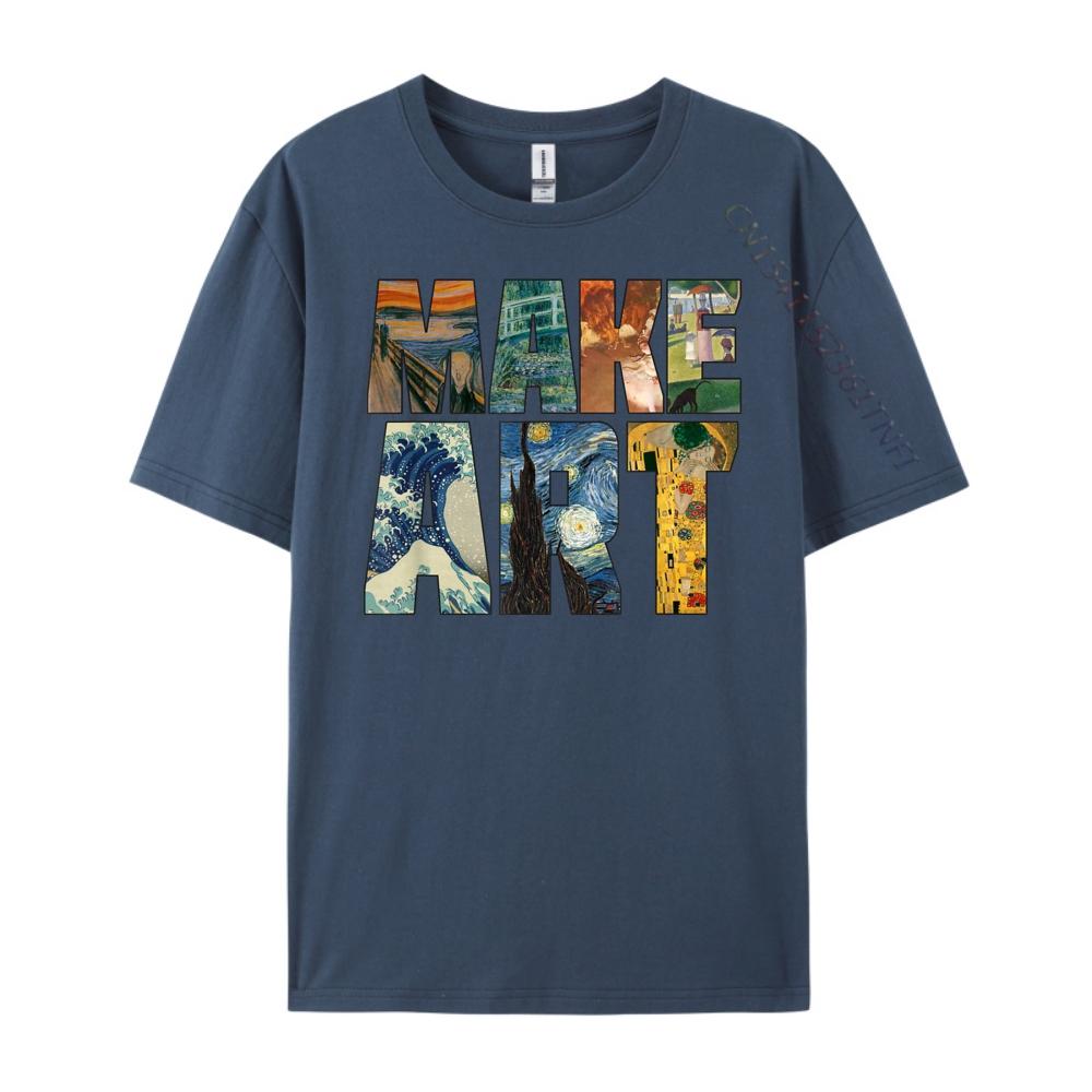 MAKE ART Funny Artist Artistic Humor Painting Cool Tshirt Camisas Basicas Hombre Casual Everyday T Shirts For Men Normal