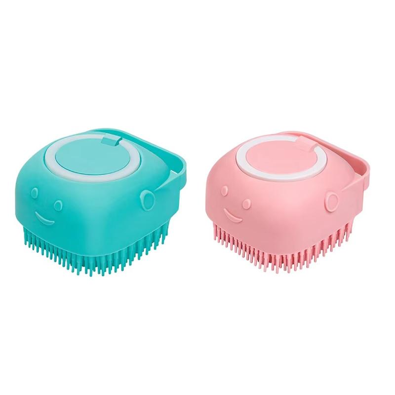 Szczotka do kąpieli dla psów Szczotka do masażu zwierząt Dozownik szamponu Miękka silikonowa szczotka Gumowe włosie dla psów i kotów Narzędzie do pielęgnacji pod prysznicem