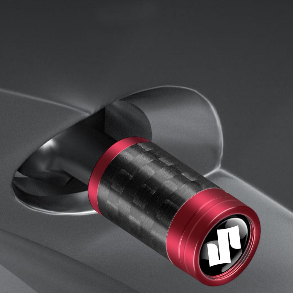 4Pcs Car Accessories Carbon Fiber Tire Valve Dust Cap Car Exterior Decoration for Suzuki SX4 Gsxr 600 Wagon Baleno Ignis Vitara