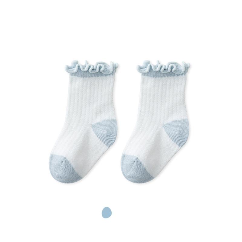 3 Pair/set Kids Socks Elastic Cuffs Breathable Mesh Design for Daily Use 0-5 Years Old Comfortable Summer Footwear