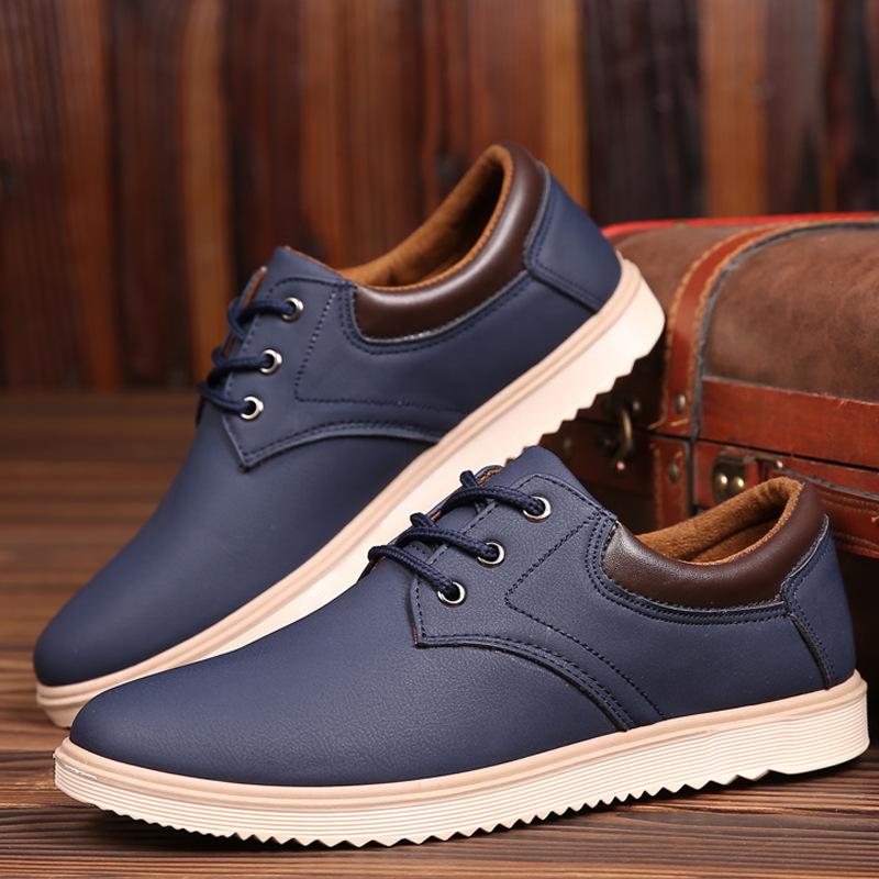 

2026 Men Leather Shoes Non-slip Big Toe Leather Shoes Men Work Waterproof Shoes Casual Platform Trendy Driving Men s Sneakers 39
