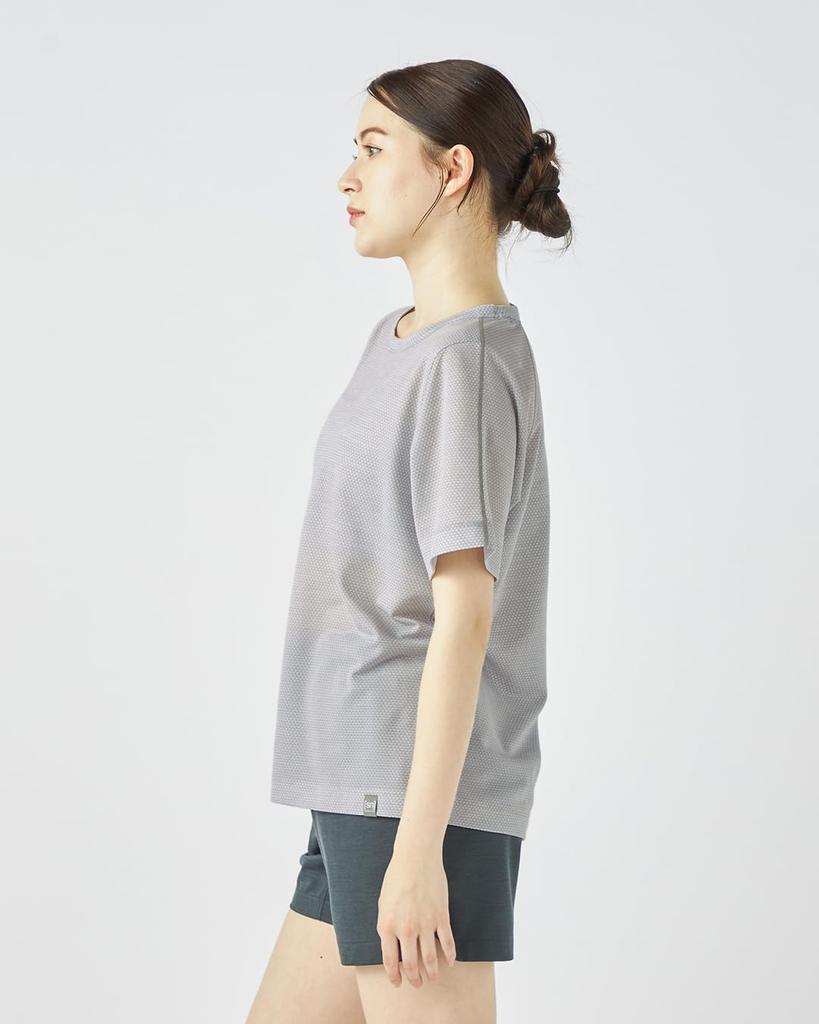 [super.natural] [sn] Supernatural JP135 Mesh Active Sleeve T-Shirt Merino Wool Short Sleeve Running Training Hiking Yoga (Unisex) Pearl Grey M