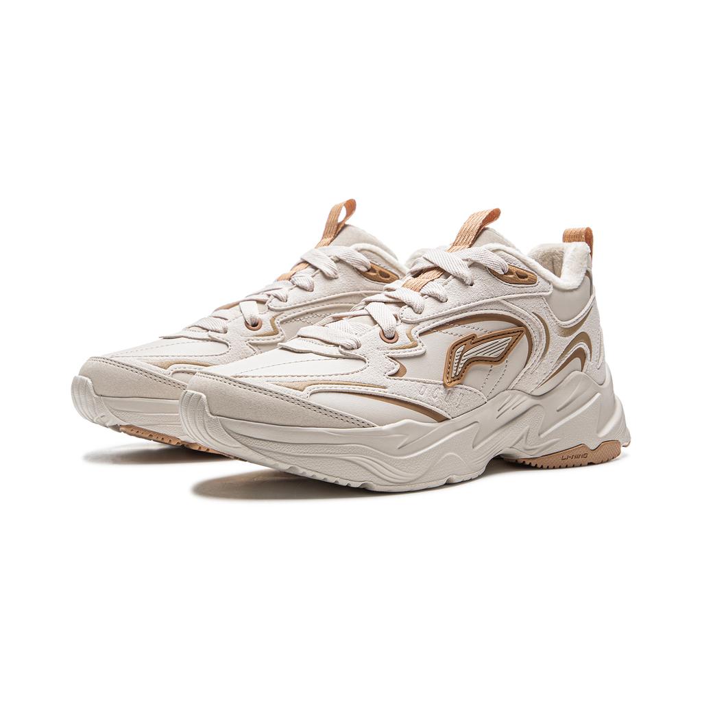 Li Ning LN DEFENDER Cushioning Slip Resistant Abrasion Resistant Height Increasing Rebound Mid top Casual Shoes Women's AGCV396-2