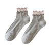 Summer Lightweight Ankle-length Ballet-style Mesh Open-weave Earflap Pile Socks, Sweet Socks Made of Pure Cotton