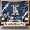 Custom Name Text Tapestry Dallas Cowboys Personalized Polyester Wall Tapestry For Bedroom And Room