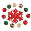 Wooden Bead Christmas Tree Ornament DIY Kit With Tassel Natural Wood200pcs 12 Slices Hemp Cord