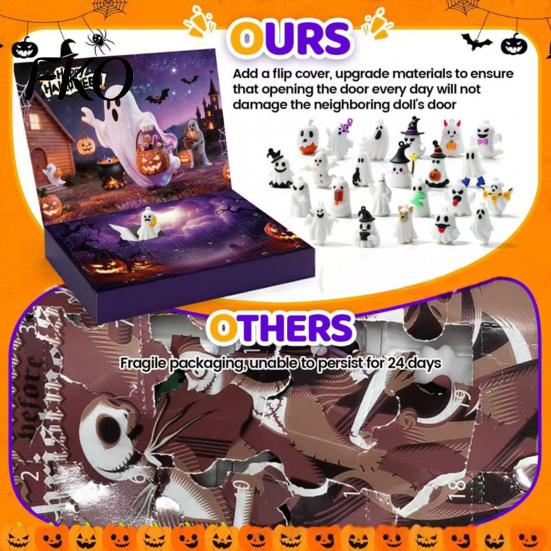 Halloween Surprise Calendar Advent 2026, 24 Day Countdown Box with Figures, Gift Spooky Holiday for Kids, Party Decor & Daily Fun For