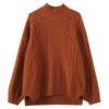 Plus Size Women's Autumn Winter Knitted Sweater Loose Half Turtleneck Loose Bottoming Shirt Pullovers