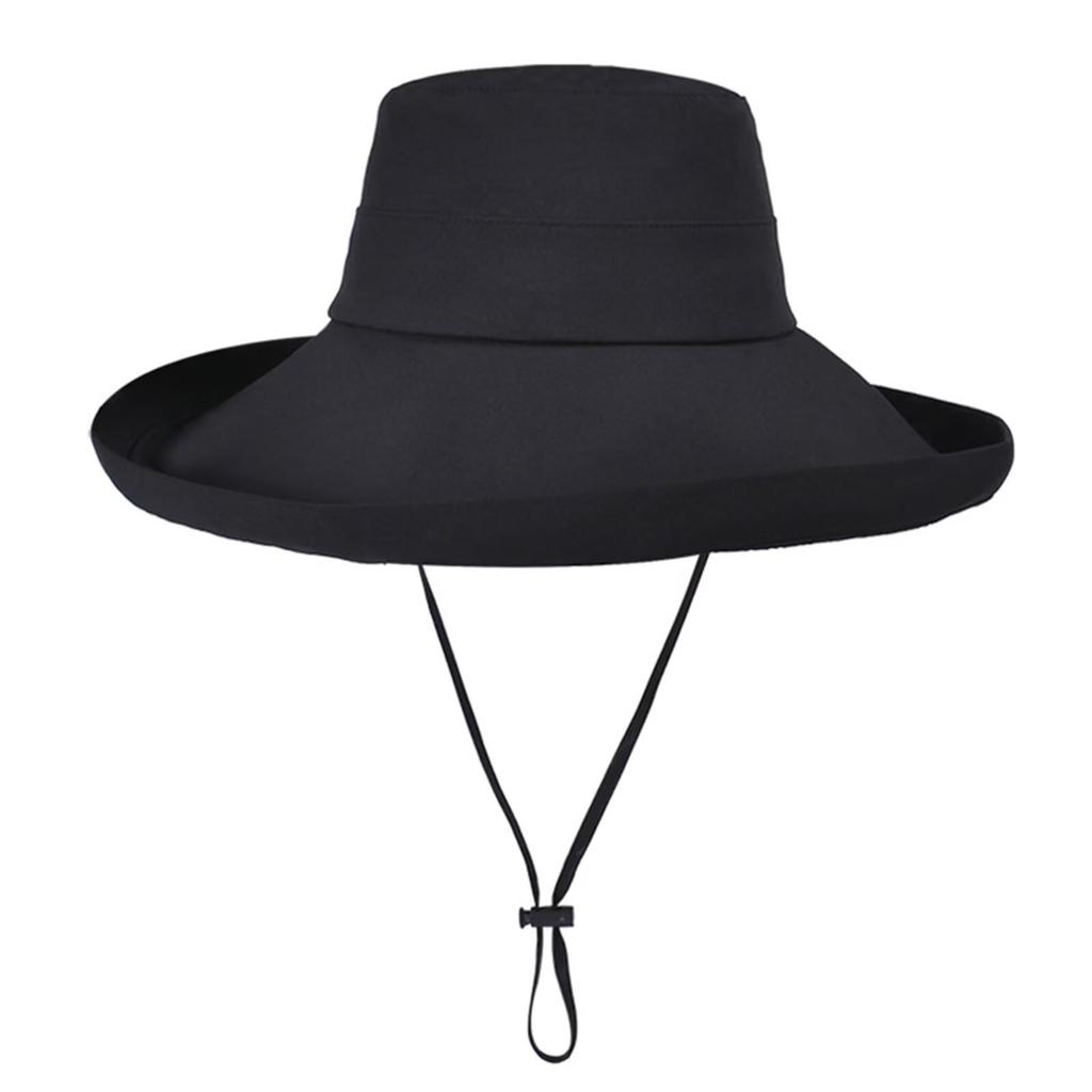 UV Protection Hat for Bucket Wide Quick Small Face Complete Chin Fly Away in the UV Large Easy to Sun Head Circumference Black [LEZOOY] Women, Hat,