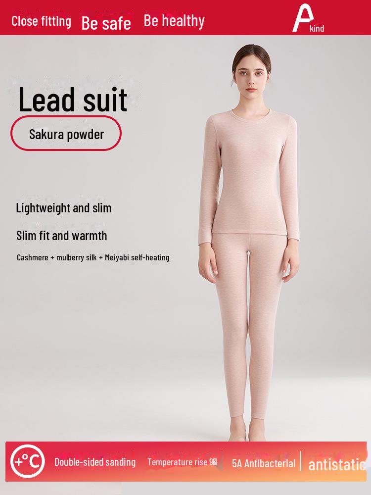 Deutsche Samtkragen Thermounterwäsche: Herren- und Damen-Seide Kaschmir Plus Samt Verdickter Herbstanzug