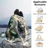 1pc Turquoise Dragon and Snow Tipped Tiger Soaring Through Clouds Blanket Bedding Throw for Room Decor, Living Room, Travel, Camping, Car Blankets