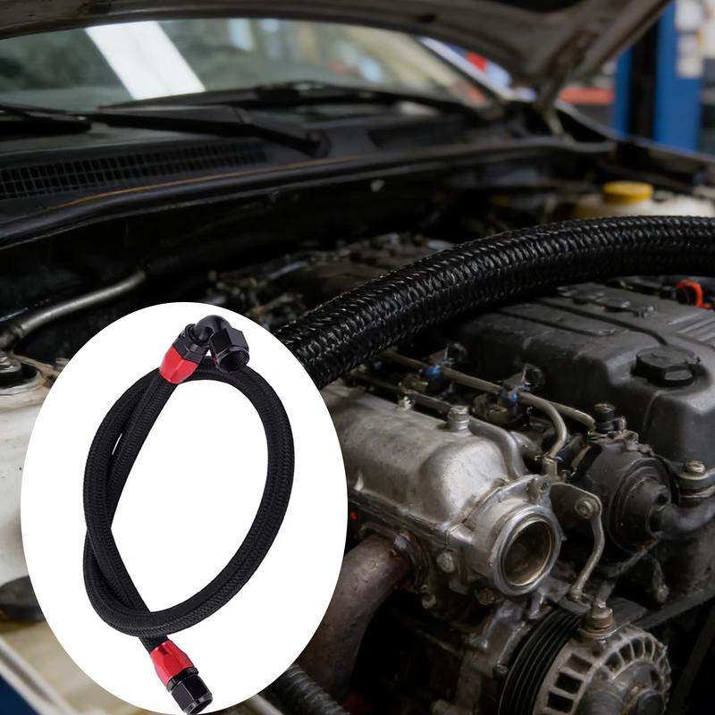 AN6 AN8 AN10 Braided Oil Hose Fitting Kit talled Pipe Set 0°+90° Fuel Line Adapter 1M/1.2M Universal Auto Engine Cooling