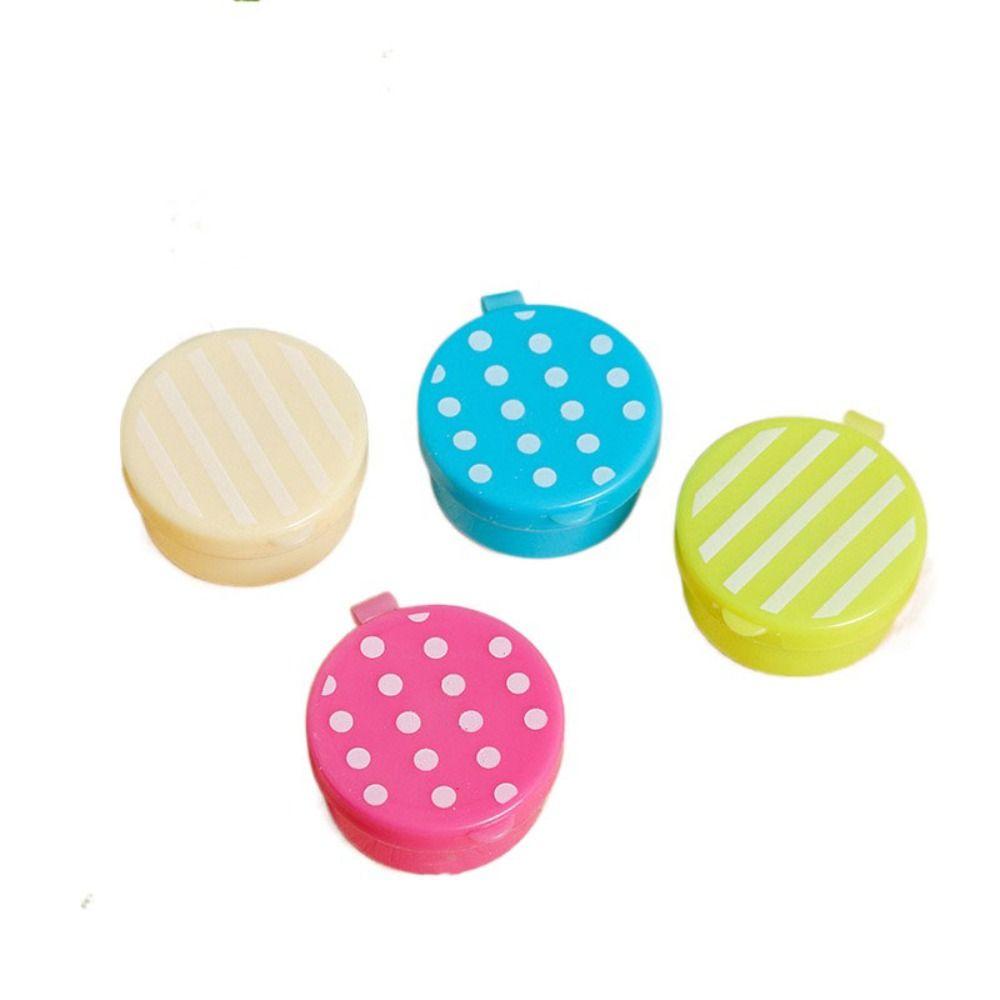 4pcs/set Plastic Mini Seasoning Sauce Box Refillable Small Capacity Condiment Box Round Square Sauce Packaging Box Ketchup