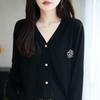 Womens V-Neck Knit Wool Blend Cardigan Sweater Long Sleeve Slim Fit Casual Office Wear