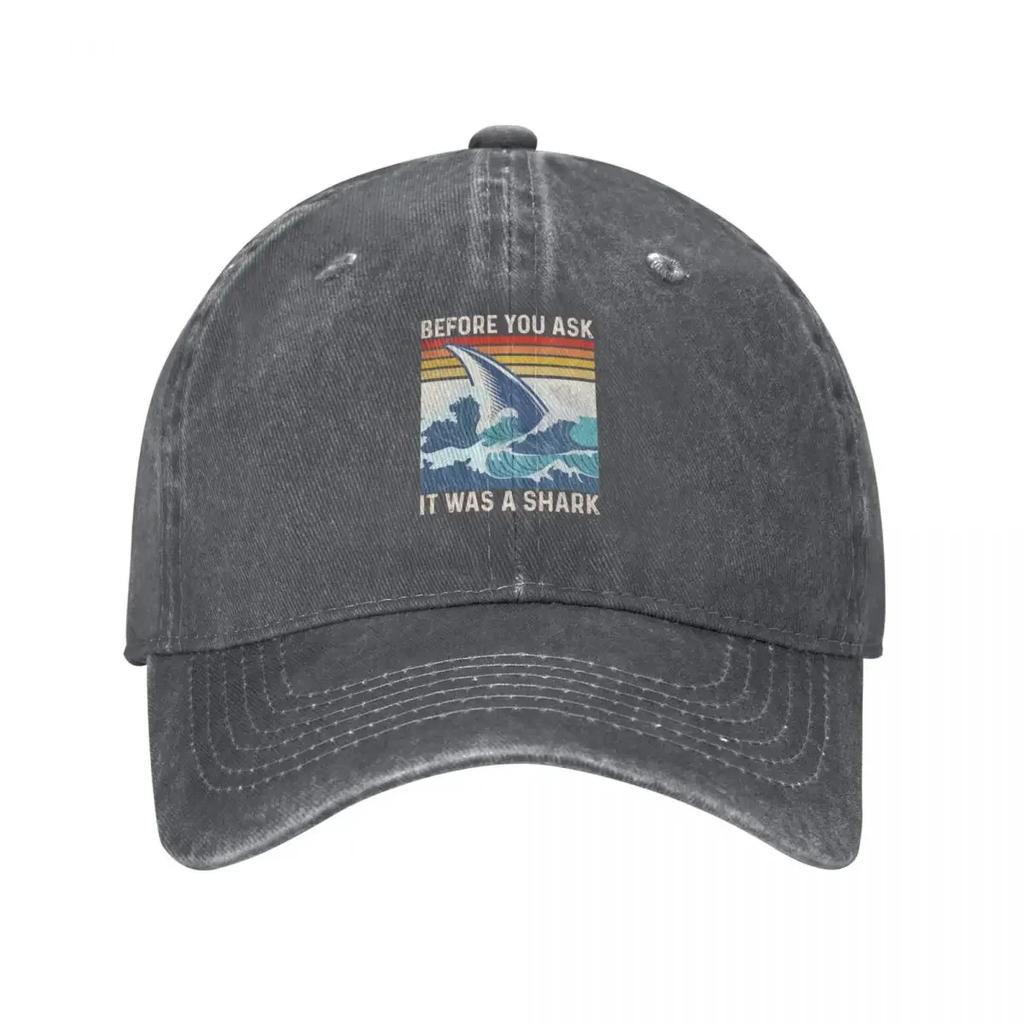It Was A Shark Funny Amputee Saying Baseball Cap hiking hat Unisex hat Sun Hat For Children Horse Unisexs Tennis Womens