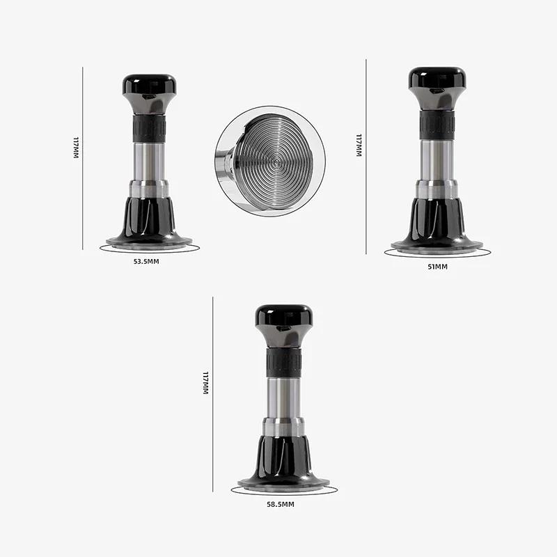 51/53/58mm Coffee Tamper Constant Pressure Calibrated Spring  Coffee Powder Press Threaded Bottom Espresso Distribution Tool