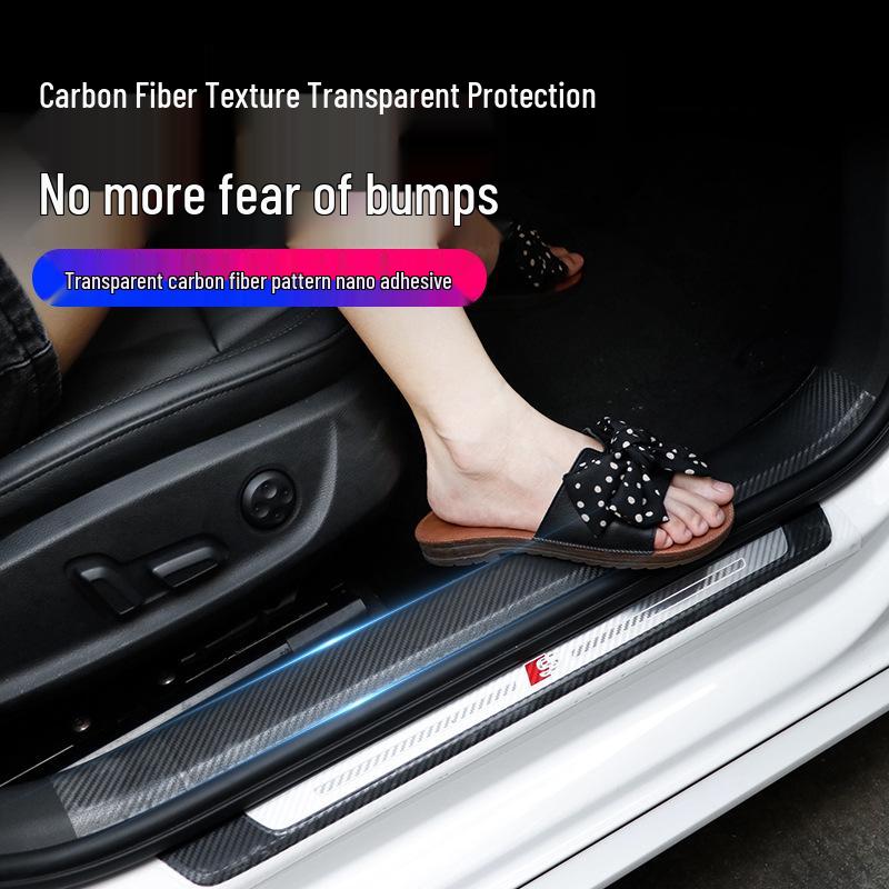 Universal Carbon Fiber Nano Car Door Sill Anti-Scratch Sticker