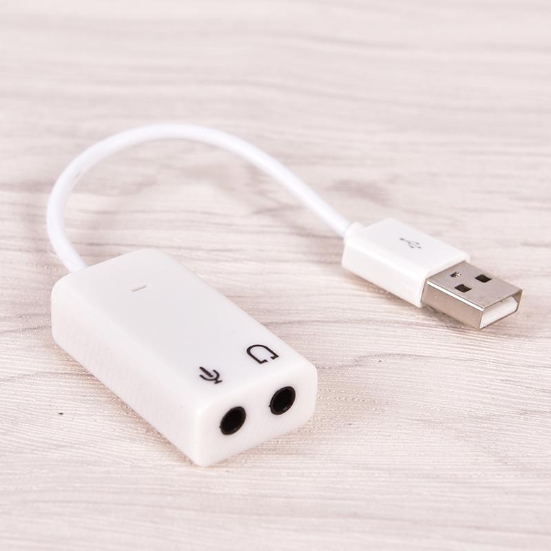 Usb Sound Adapter To 3.5Mm Mini Jack Audio & Microphone Mic For Skype Pc Laptop