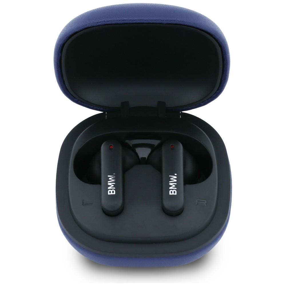 TWS Bluetooth Headphones BMW Leather Metal Logo ENC Navy Blue