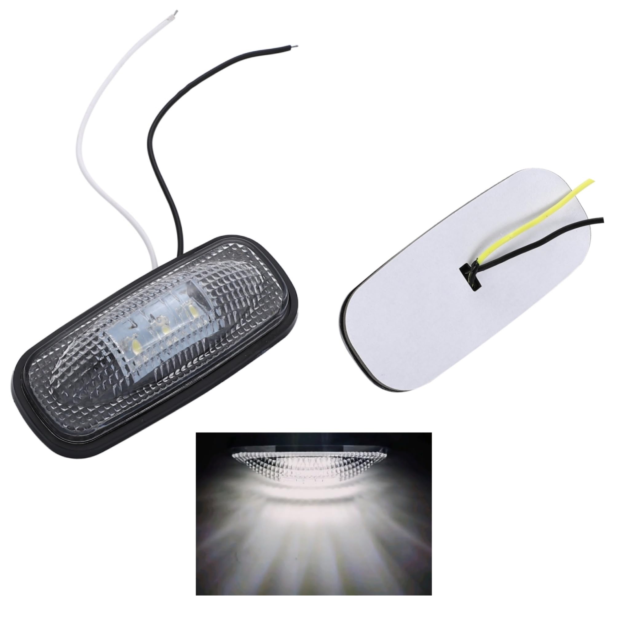 

Универсальные 6-цветные светодиодные боковые габариты, крепление на скотче, водонепроницаемые, габариты автомобиля, дисплей, габаритный огонь на решетке, белый