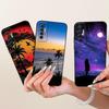 Phone Case For Tecno Camon 17P 17 Pro Casing Liquid Silicone Cartoon Dragon Funny Cat Seabeach Pattern Back Cover On Camon17