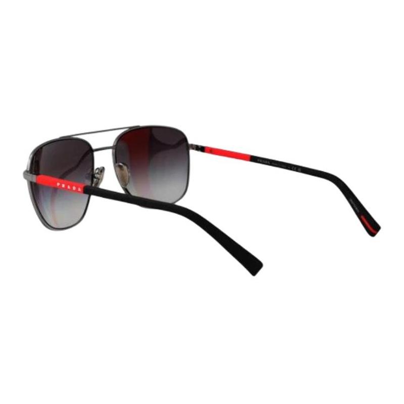 Prada Logo design oval sunglasses men's gray/red/black