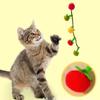 Bite-Resistant Tomato Teaser Wand with Bell - Self-Play Cat Toy for Kittens
