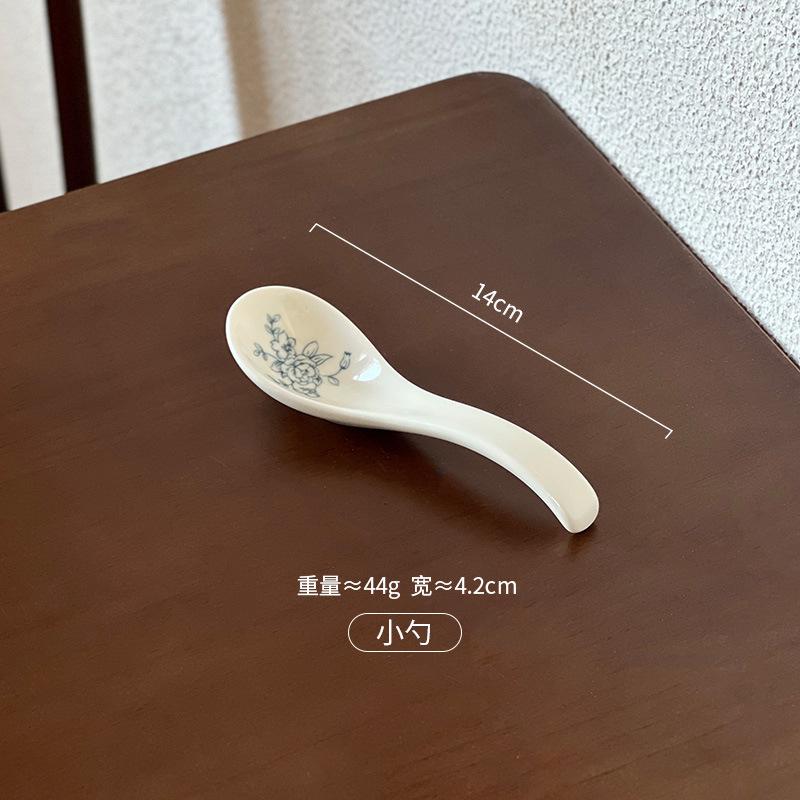 Французская роза Керамическая посуда Простая Высококлассная Бытовая Рисовая миска Керамическая тарелка Большая суповая миска