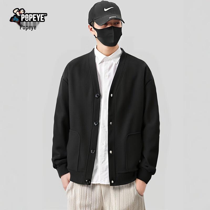 

Мужской однотонный вязаный кардиган с V-образным вырезом в японском стиле XL