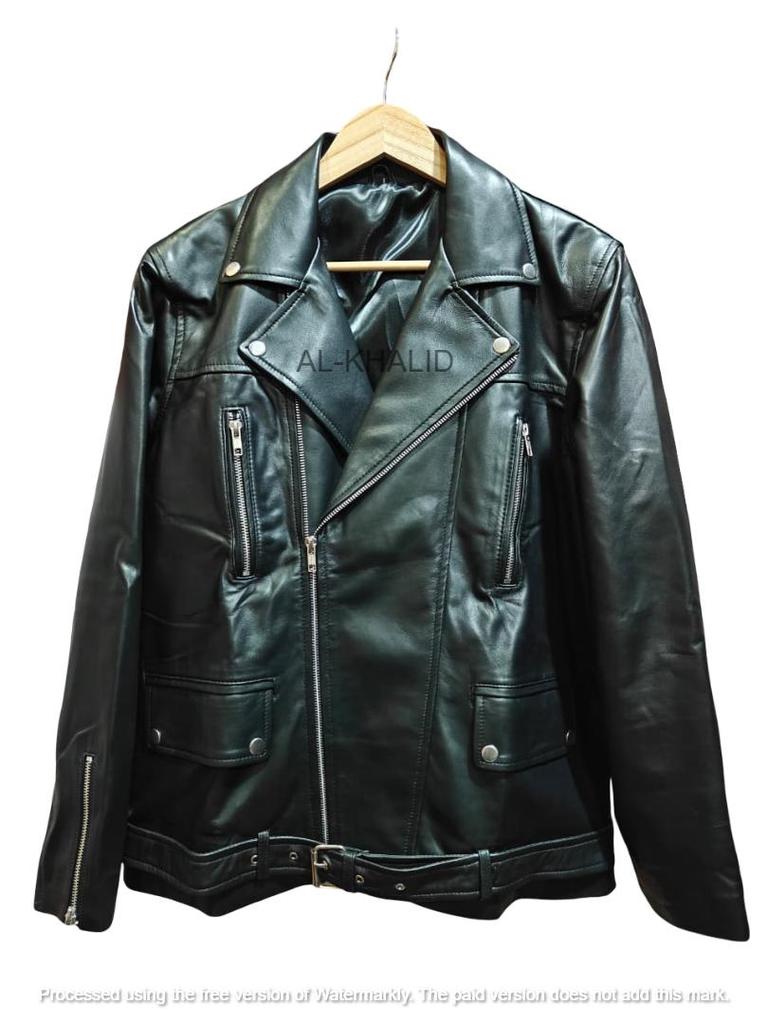 Real Hot Black Handmade Biker Motorcycle Coat Casual Party Men Soft Real Jacket