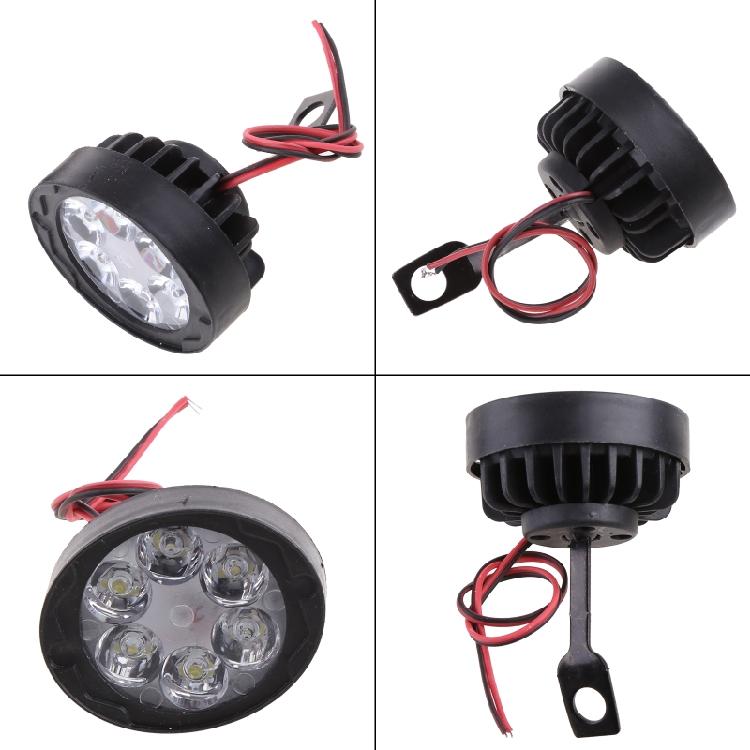 2Pcs Universal Motorcycle LED Light 6 LED  Auxiliary Lamp Driving Headlight