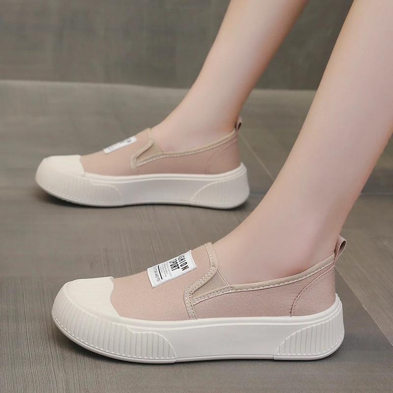 Women's Shoes Platform Slip-on Round Toe Female Footwear Shallow Mouth Casual Sneaker Clogs New Small Slip On Summer Dress