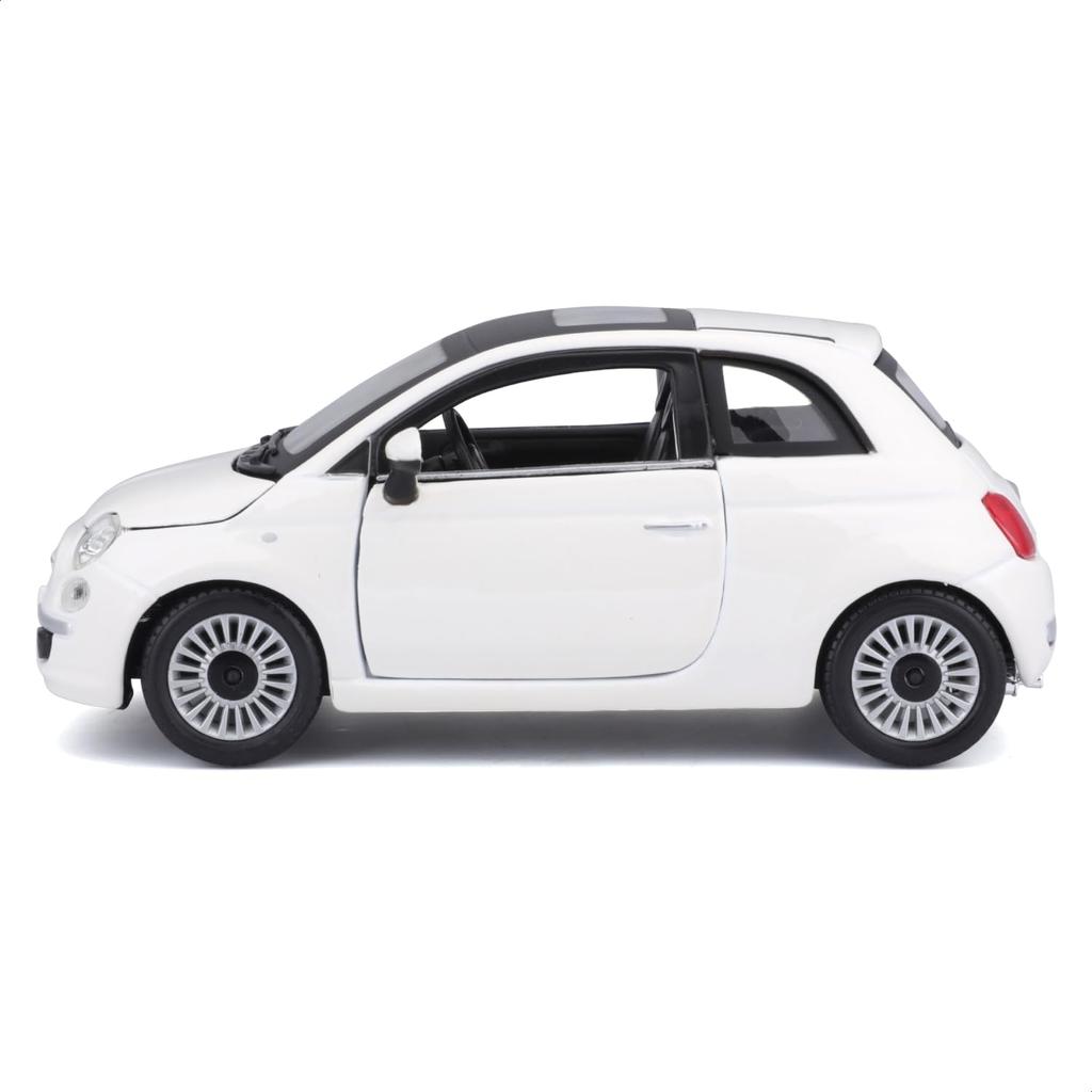Bburago 1/24 Scale Fiat 500 2007 White / Diecast Model Car, Finished Product, 18-22106 [Parallel Import]