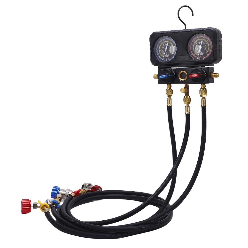 AC Gauge Set with Hoses Enhanced Safety Automotive Manifold Gauge Set Replacement for R410A R32