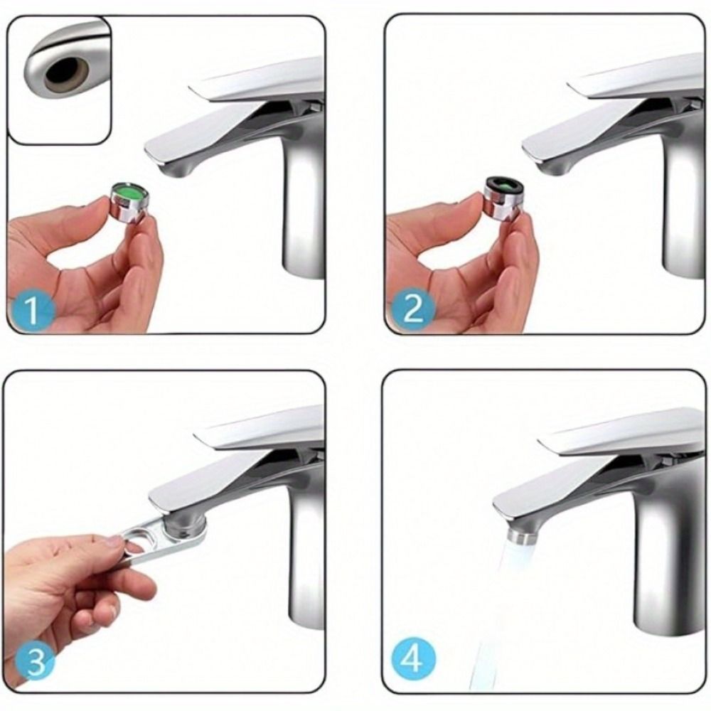 Portable 2 In 1 Faucet Aerator Wrench Water Flows Adjusting Universal Faucets Maintaining Tools Disassembly Spanner