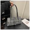 Trendy PU Leather Shoulder Bag Large Capacity Versatile Underarm Bag Lightweight Retro Commute Bag Daily Use