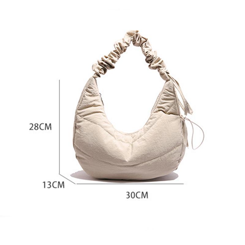 Solid Color Large Capacity Tote Bag Trendy Shoulder Bag Women Casual Canvas School Crossbody Bags For Student CLE