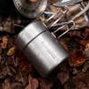2Pcs Outdoor Camping Cookware Set with Folding Handle Picnic Pot Set 304 Stainless Steel Outdoor Camping Pan for Outdoor Picnic