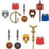 MOC Building Blocks Medieval Character Accessories Warhorses Militiamen Dragons Castles Knights Brick Gifts Toy Helmets Shields