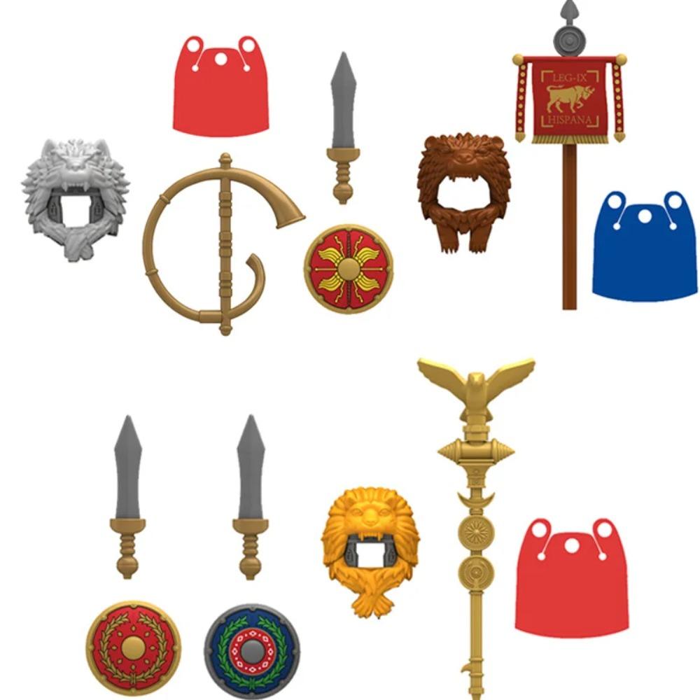MOC Building Blocks Medieval Character Accessories Warhorses Militiamen Dragons Castles Knights Brick Gifts Toy Helmets Shields