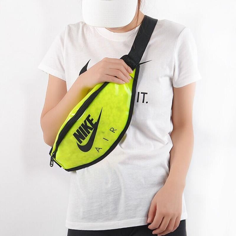 Nike Heritage Polyurethane Fanny Pack Unisex Neon Yellow Casual CW9259-702
