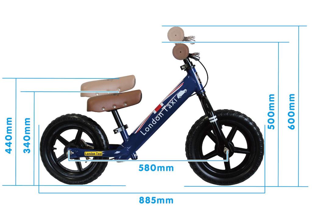 Kick rear brake standard London 12 JP8736 bike, pedal-less bicycle, equipment, puncture-proof tires, Taxi, inch, blue,